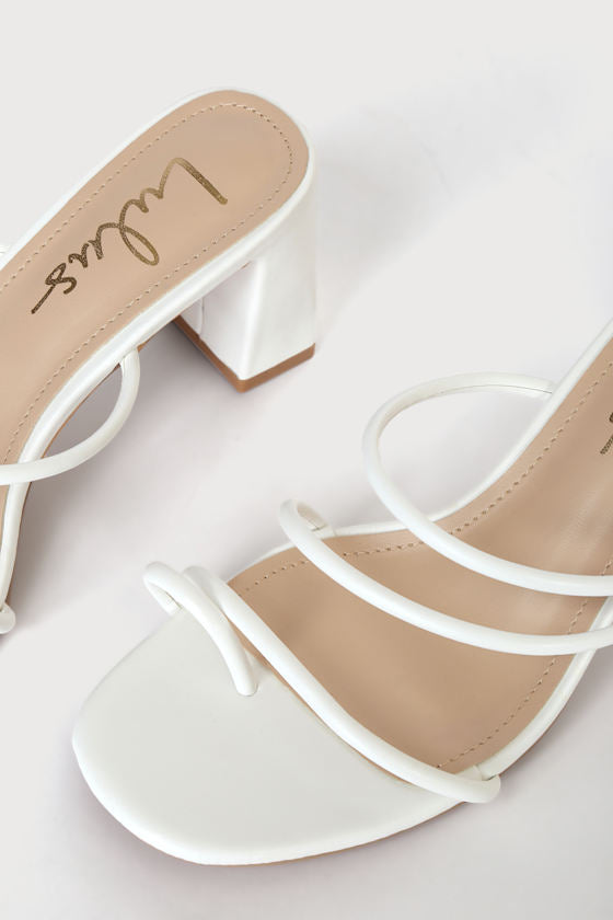 Kaylah White High Heel Sandals