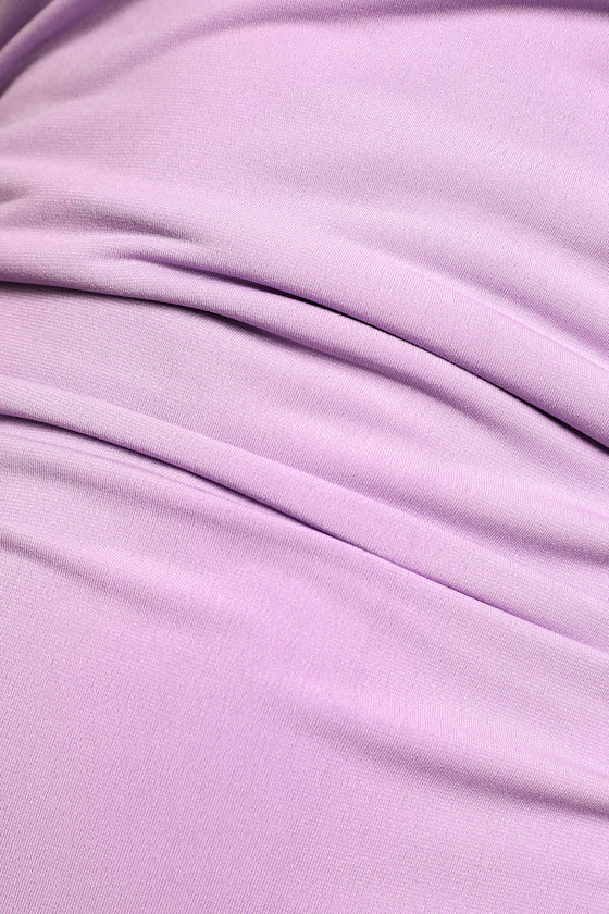 Total Appeal Lavender Ruched One-Shoulder Bodycon Midi Dress