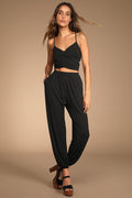 Doin' it Right Black Wrap Two-Piece Jumpsuit