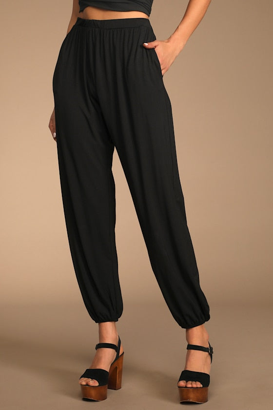 Doin' it Right Black Wrap Two-Piece Jumpsuit