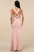 Taline Blush Pink Strappy Mermaid Maxi Dress