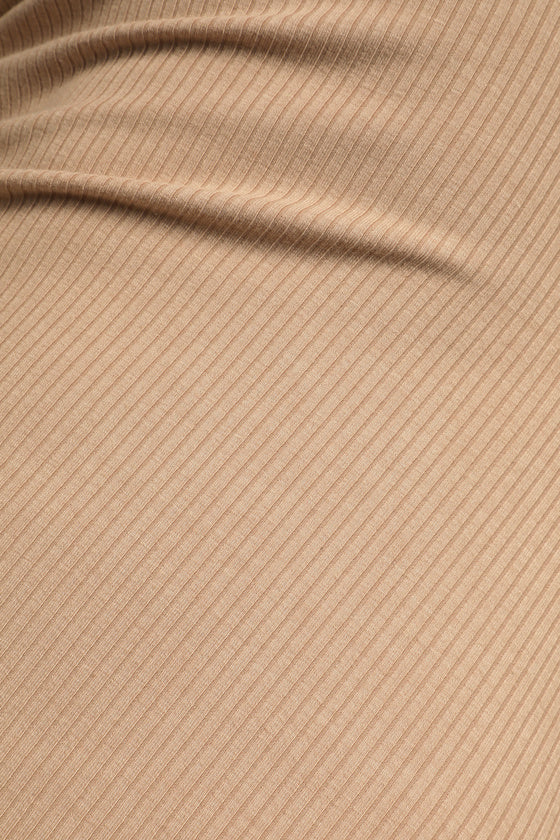 Something About Her Beige Color Block Ribbed Backless Midi Dress