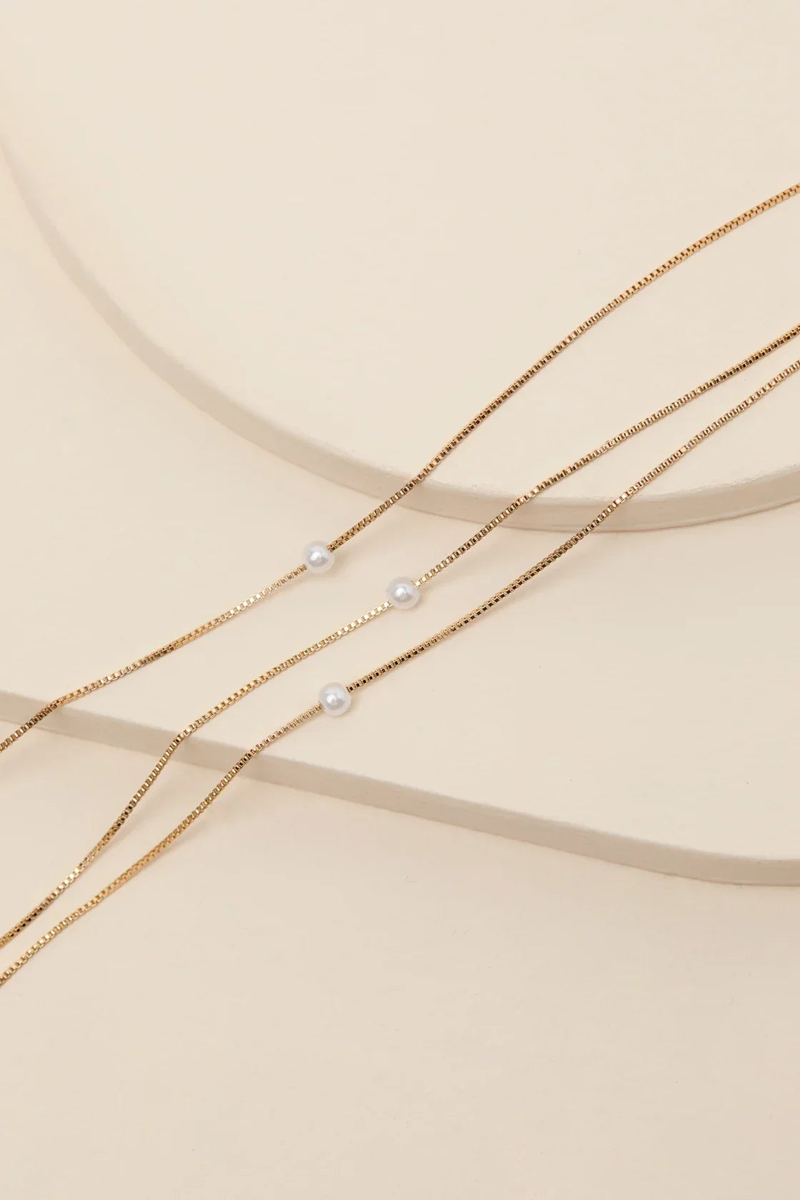 Melania Gold Pearl Layered Necklace