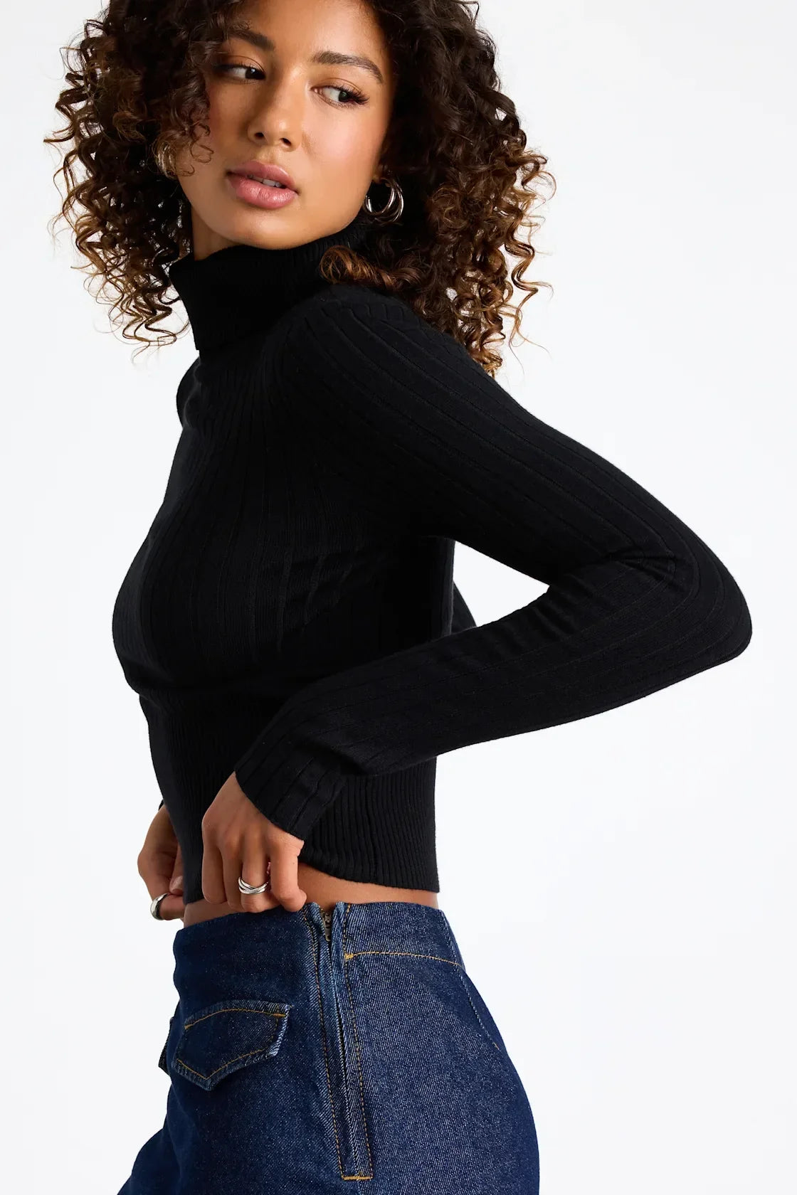 Perfected Comfort Beige Turtleneck Sweater Top