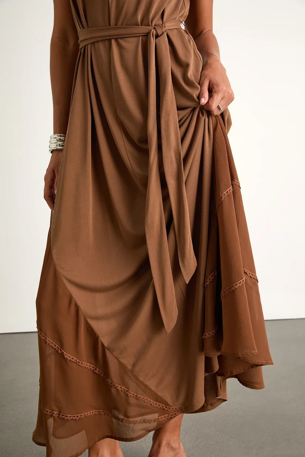 Jessa Black Jersey Knit Mock Neck Maxi Dress