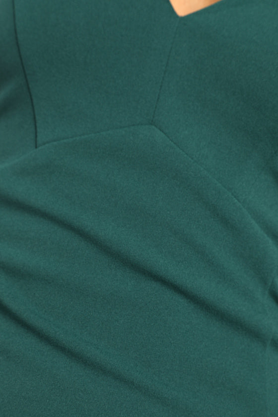 Iconic Moment Dark Green Bodycon Midi Dress