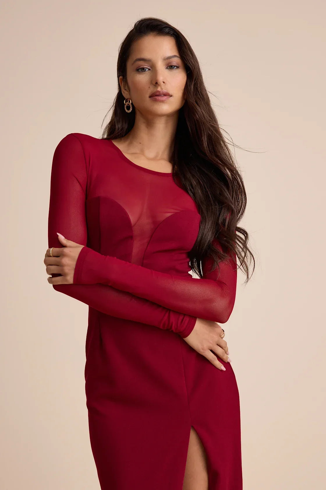 Impeccable Mystique Black Long Sleeve Maxi Dress