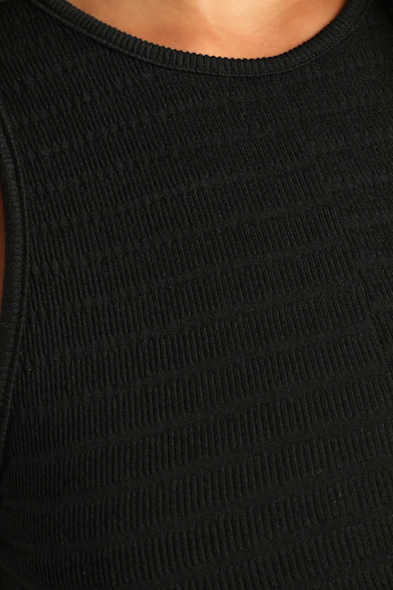 Blissful Beginnings Black Sleeveless Crop Top