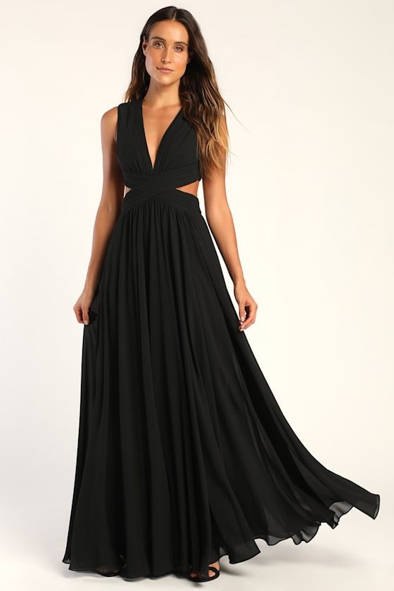 Vivid Imagination Black Cutout Maxi Dress