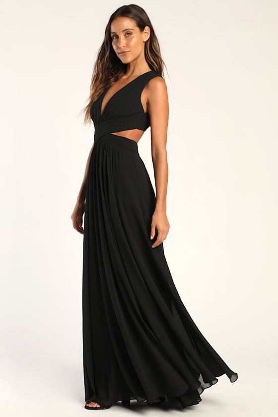 Vivid Imagination Black Cutout Maxi Dress