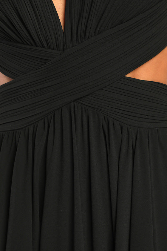 Vivid Imagination Black Cutout Maxi Dress