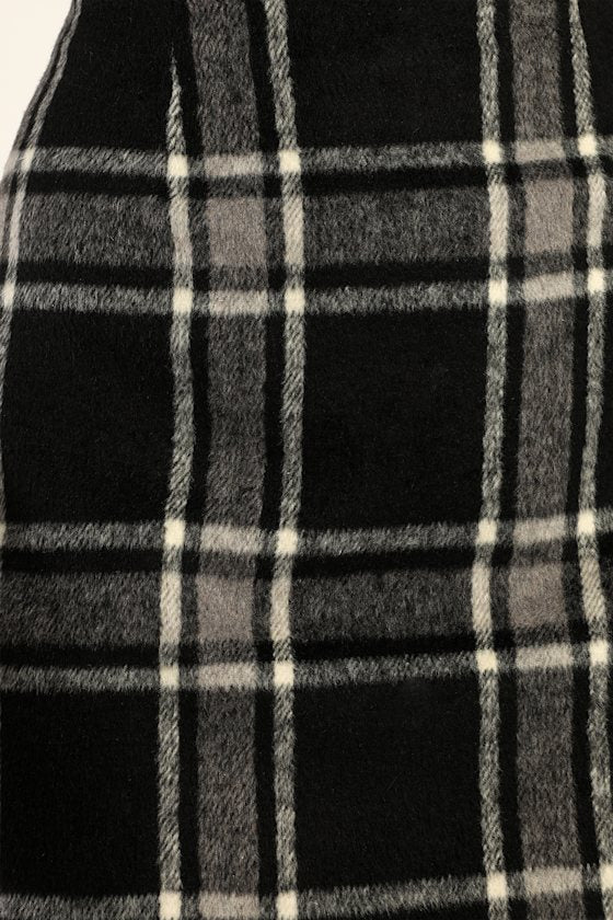 Spence Black Plaid Mini Skirt