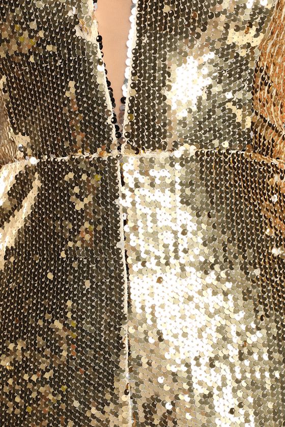Glamorous Stance Gold Sequin Wide-Leg Jumpsuit