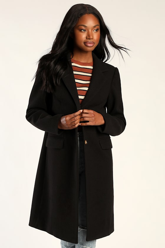 Chic Feelings Black Long Sleeve Coat