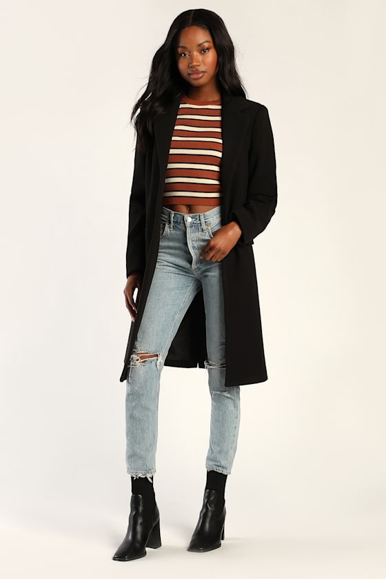 Chic Feelings Black Long Sleeve Coat
