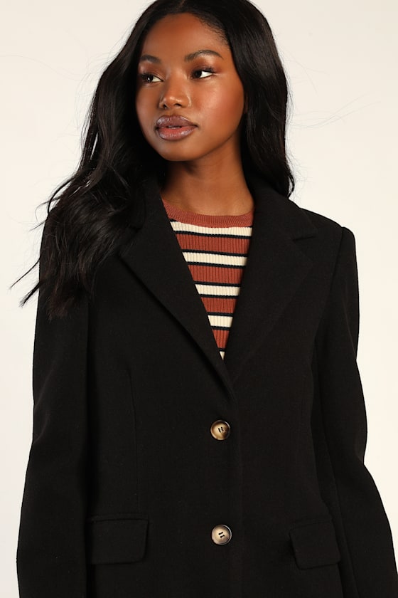 Chic Feelings Black Long Sleeve Coat