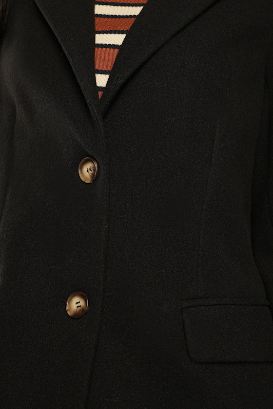 Chic Feelings Black Long Sleeve Coat