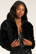 Snow Must Go On Black Faux Fur Quilted Jacket