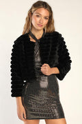 Live for Luxe Black Cropped Faux Fur Jacket