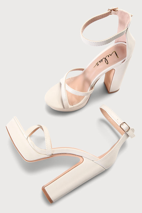Dale Bone Platform Ankle Strap High Heel Sandals