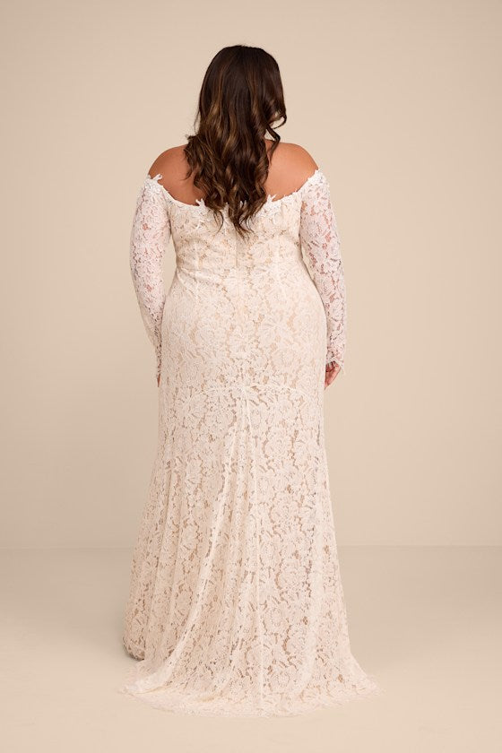 Romance Dreamer White Lace Off-the-Shoulder Maxi Dress