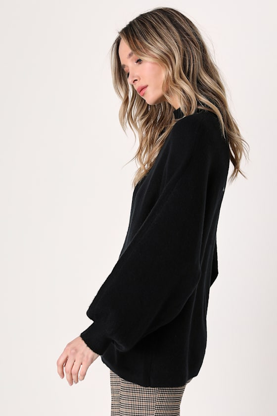 Cozy Perfection Black Dolman Sleeve Sweater Top