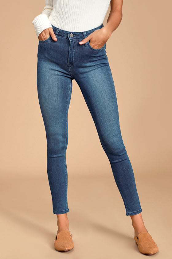 Aralia Dark Wash High-Rise Skinny Jeans