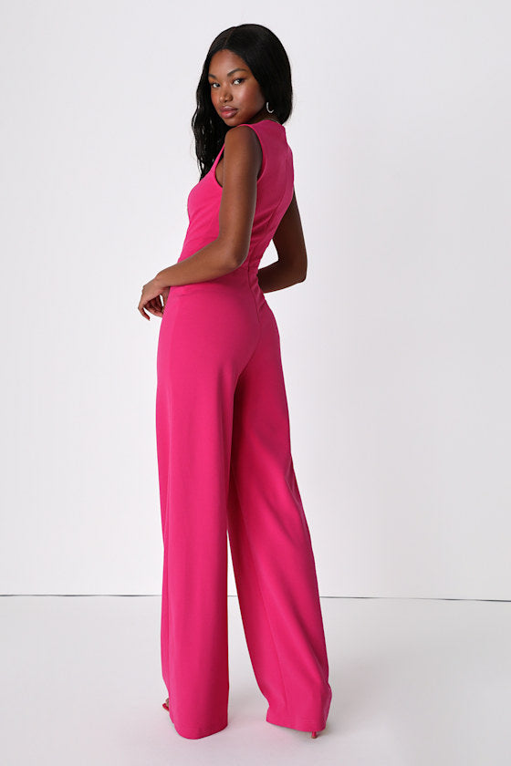 Enticing Endeavors Hot Pink Jumpsuit
