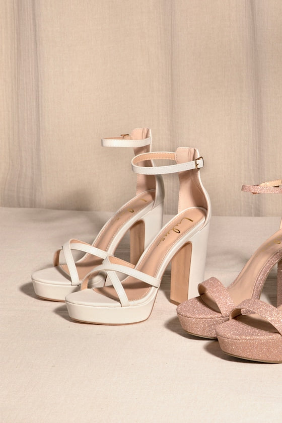 Dale Bone Platform Ankle Strap High Heel Sandals