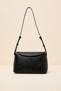 Louette Black Vegan Leather Shoulder Bag
