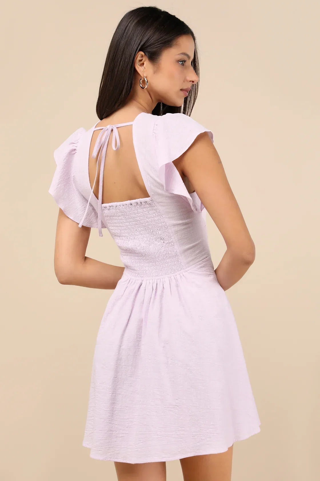 Sweeten Me Up White Flutter Sleeve Mini Dress With Pockets
