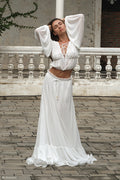 Carlie Chiffon Maxi Skirt - Ivory