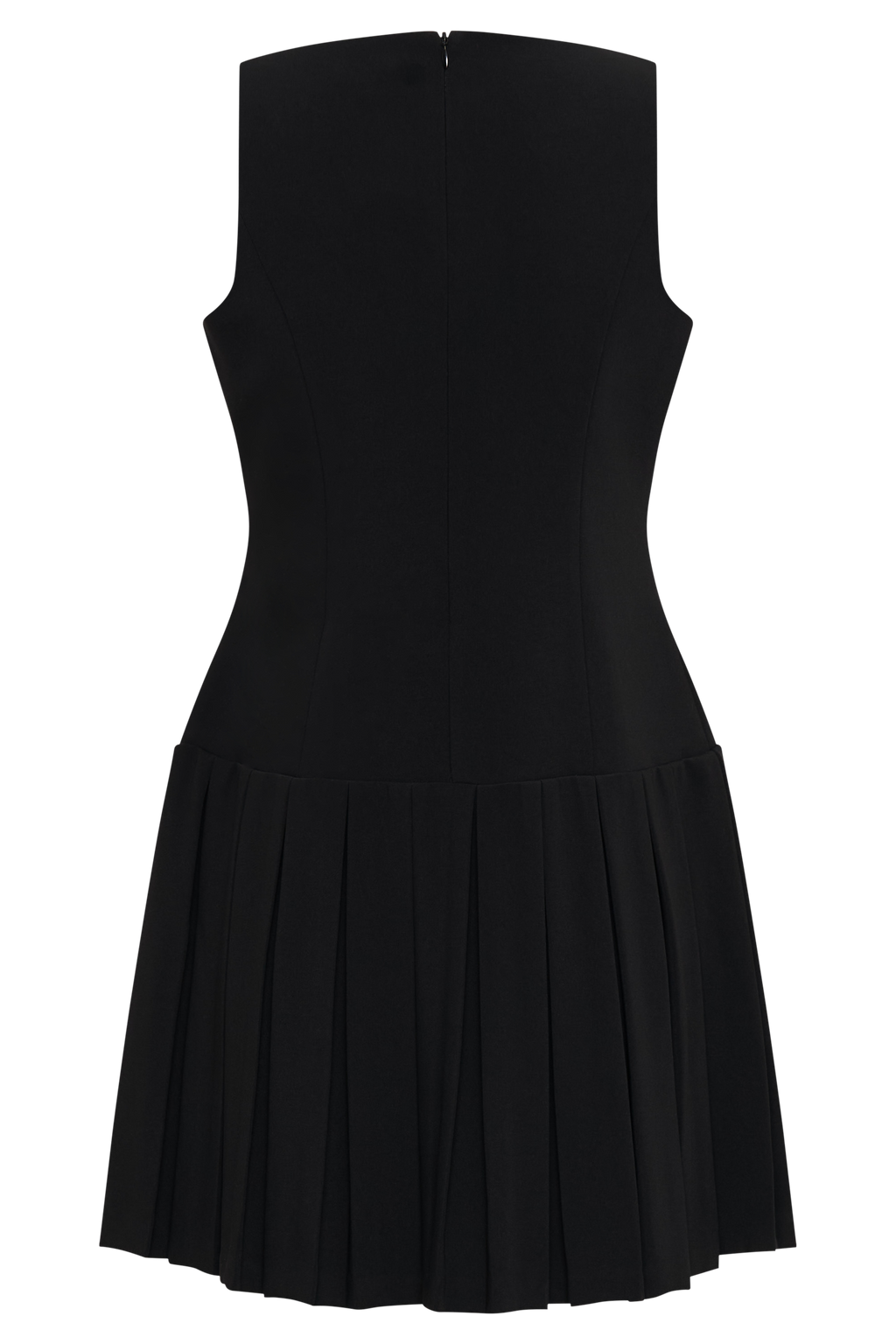 Mackenzie Sleeveless Pleated Mini Dress - Black