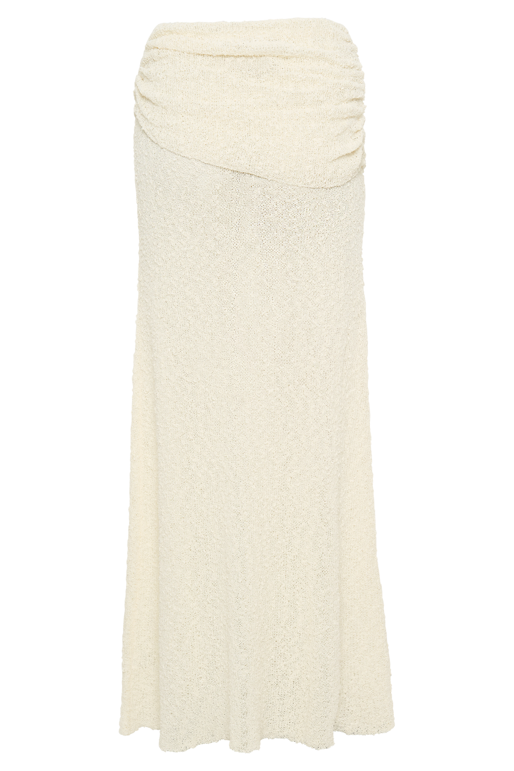 Petra Ruched Knit Maxi Skirt - Ivory