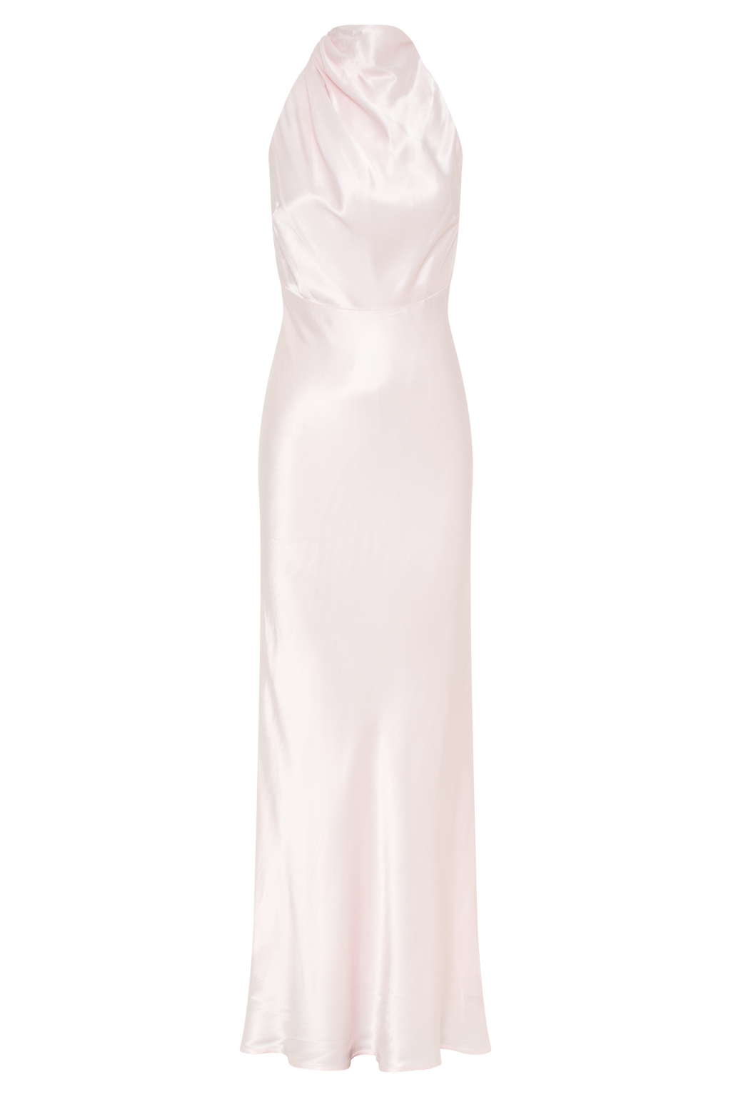 Esther Iridescent Satin Cowl Maxi Dress - Pale Pink