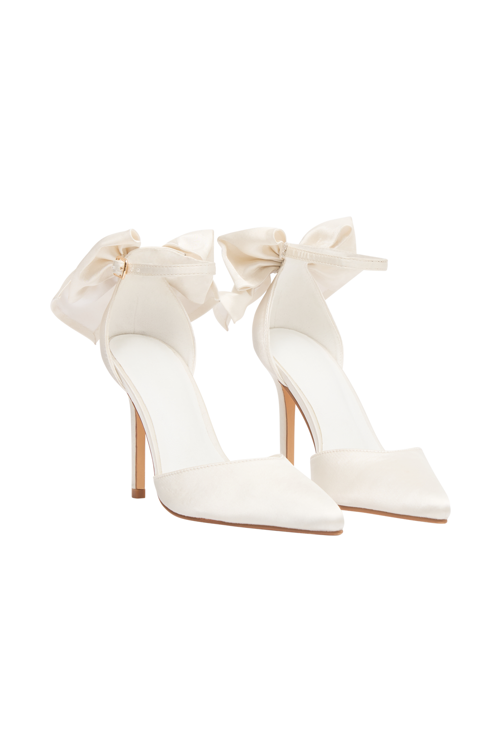 Charmed Satin Bow Heel - White