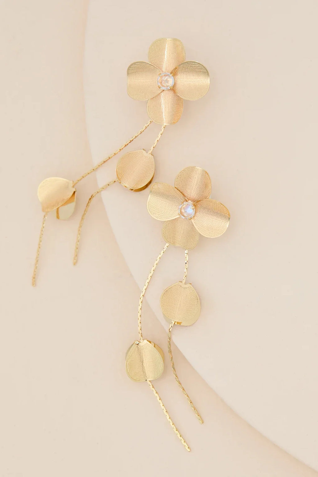 Francis Gold Flower Chain Drop Earrings