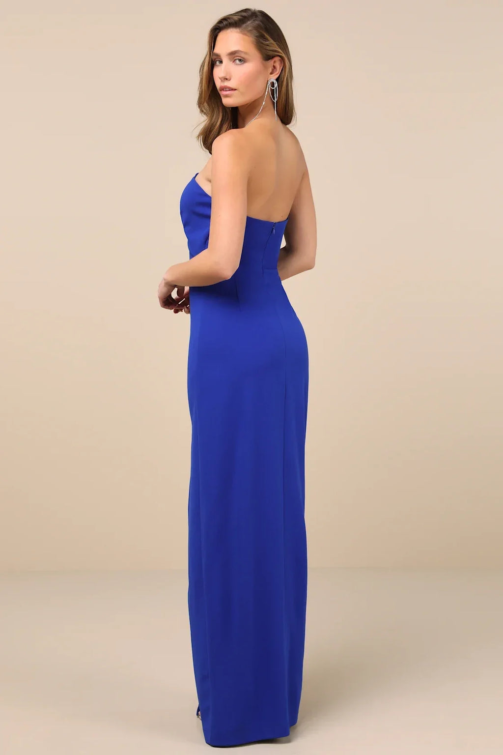 Extravagant Persona Black Strapless Cutout Column Maxi Dress