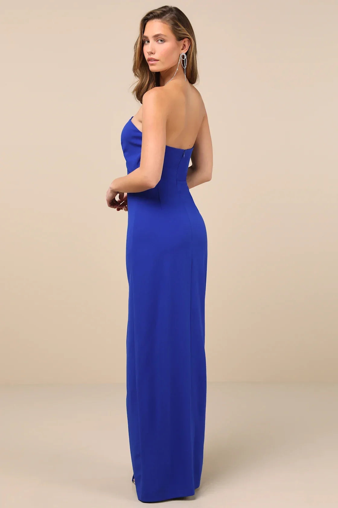 Extravagant Persona Black Strapless Cutout Column Maxi Dress