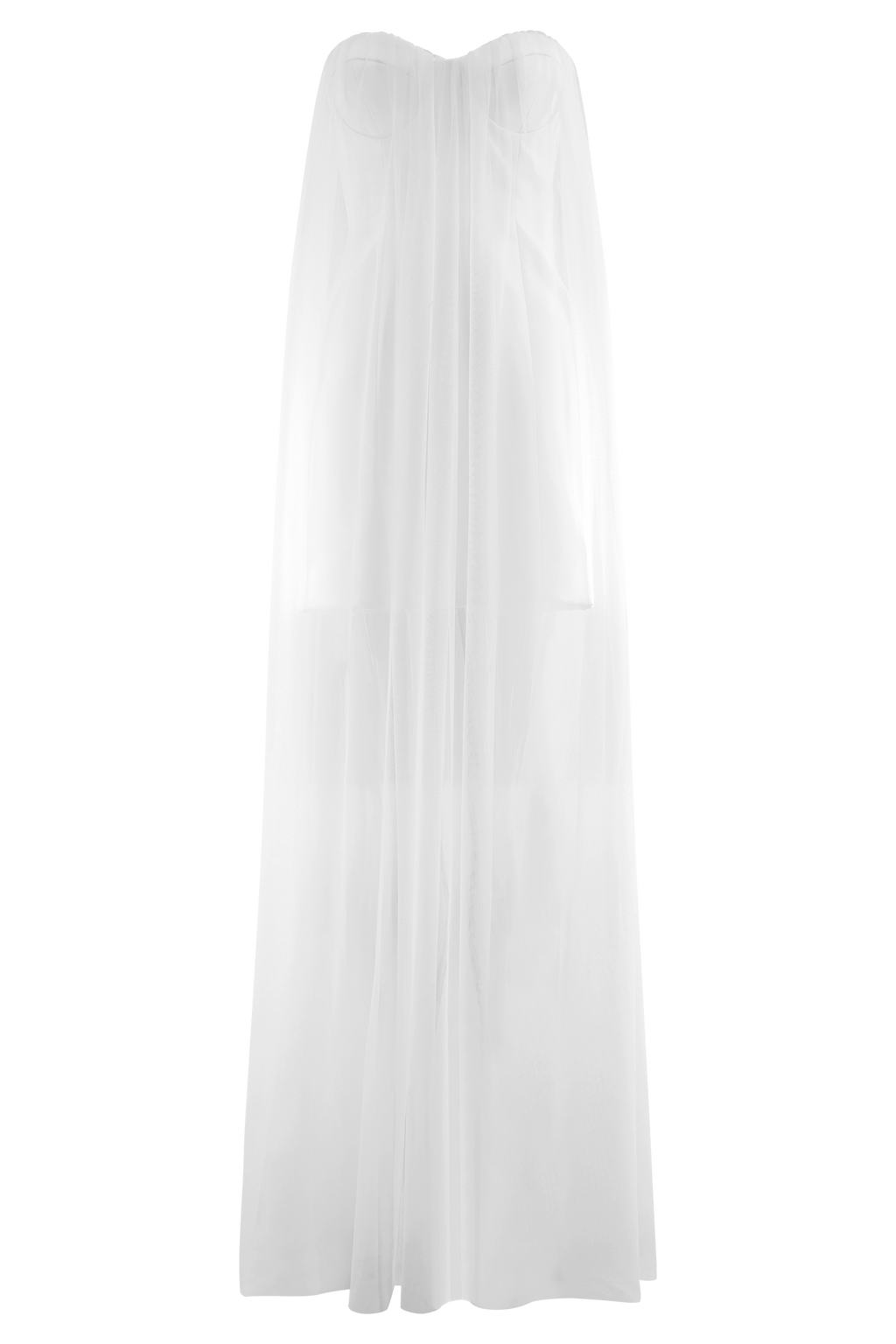 Bettany Chiffon Strapless Maxi Dress - White