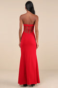 Iconic Arrival Black Strapless Bustier Mermaid Maxi Dress