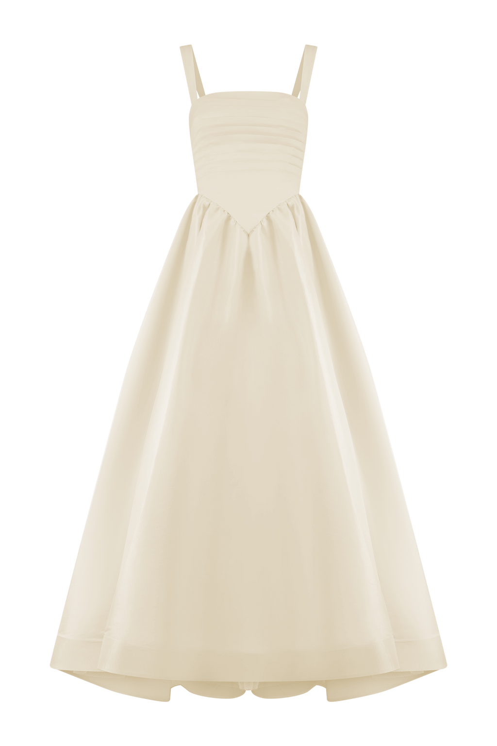 Carla Ruched Gown - Cream Ivory