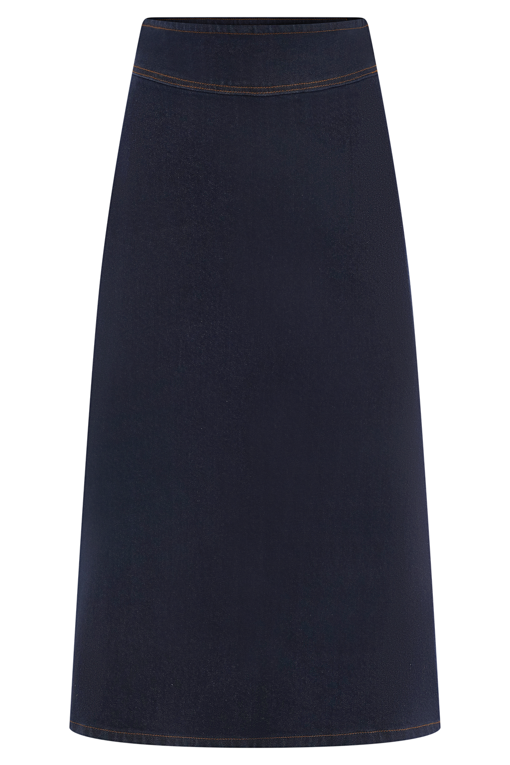 Cecilia Denim A-Line Midi Skirt - Indigo Blue