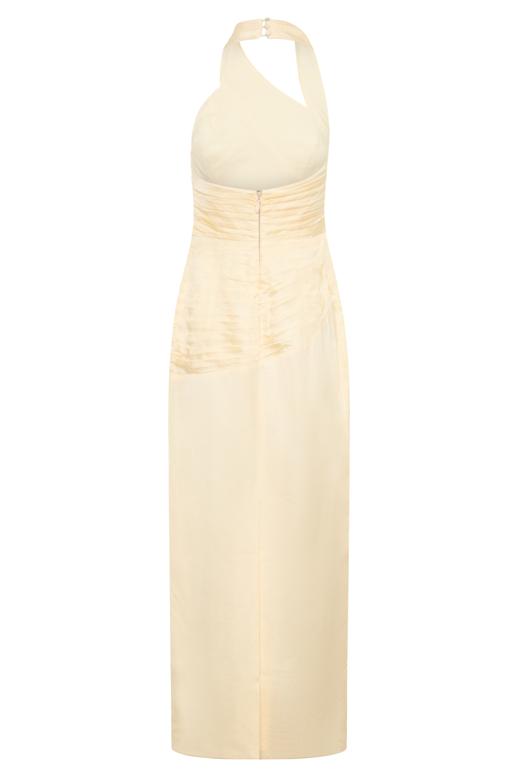 Chiara Halter Satin Maxi Dress - Buttermilk