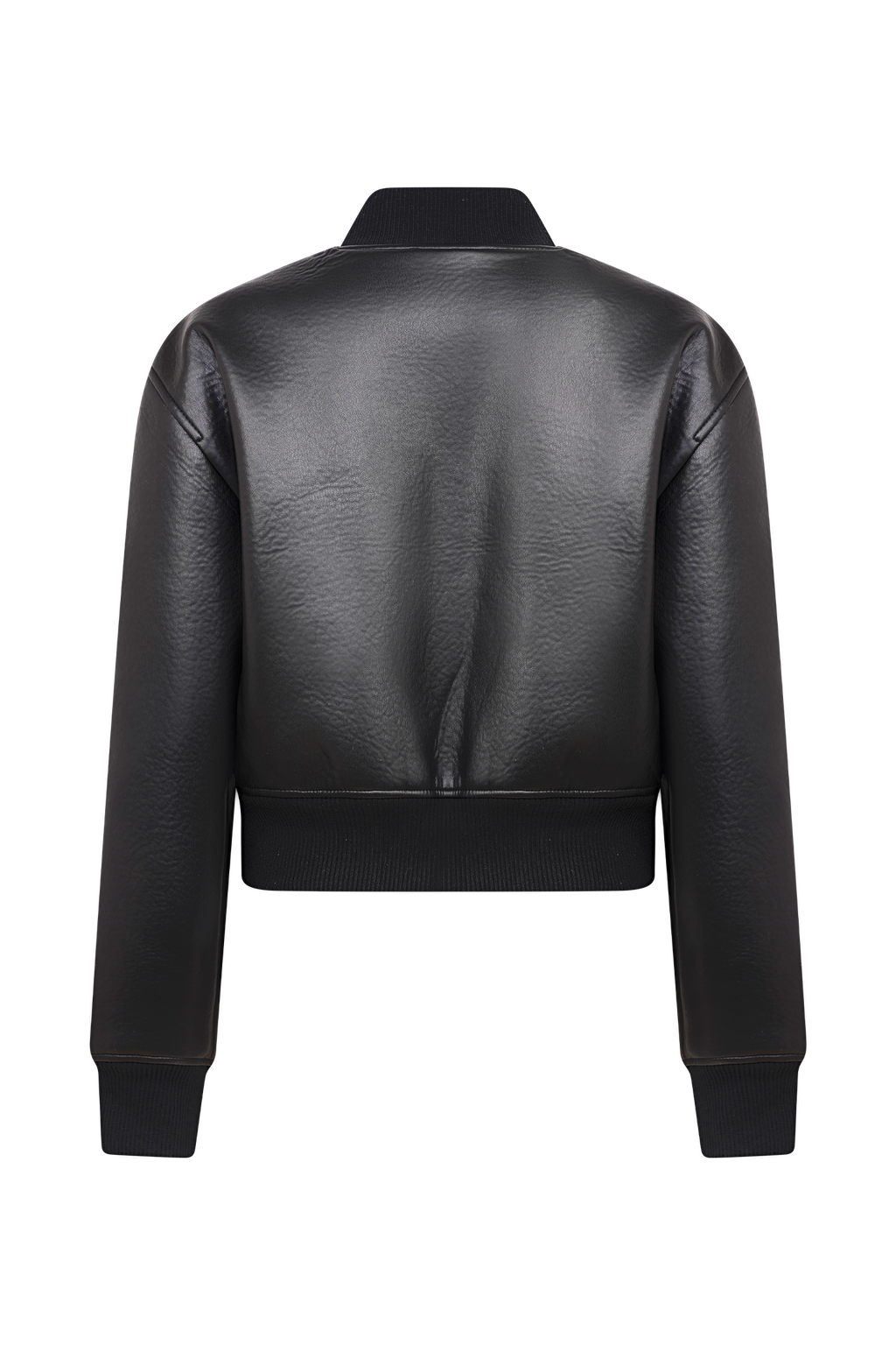 Codi Faux Leather Bomber Jacket - Black