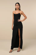 Sensational Beauty Dark Magenta Strapless Maxi Dress