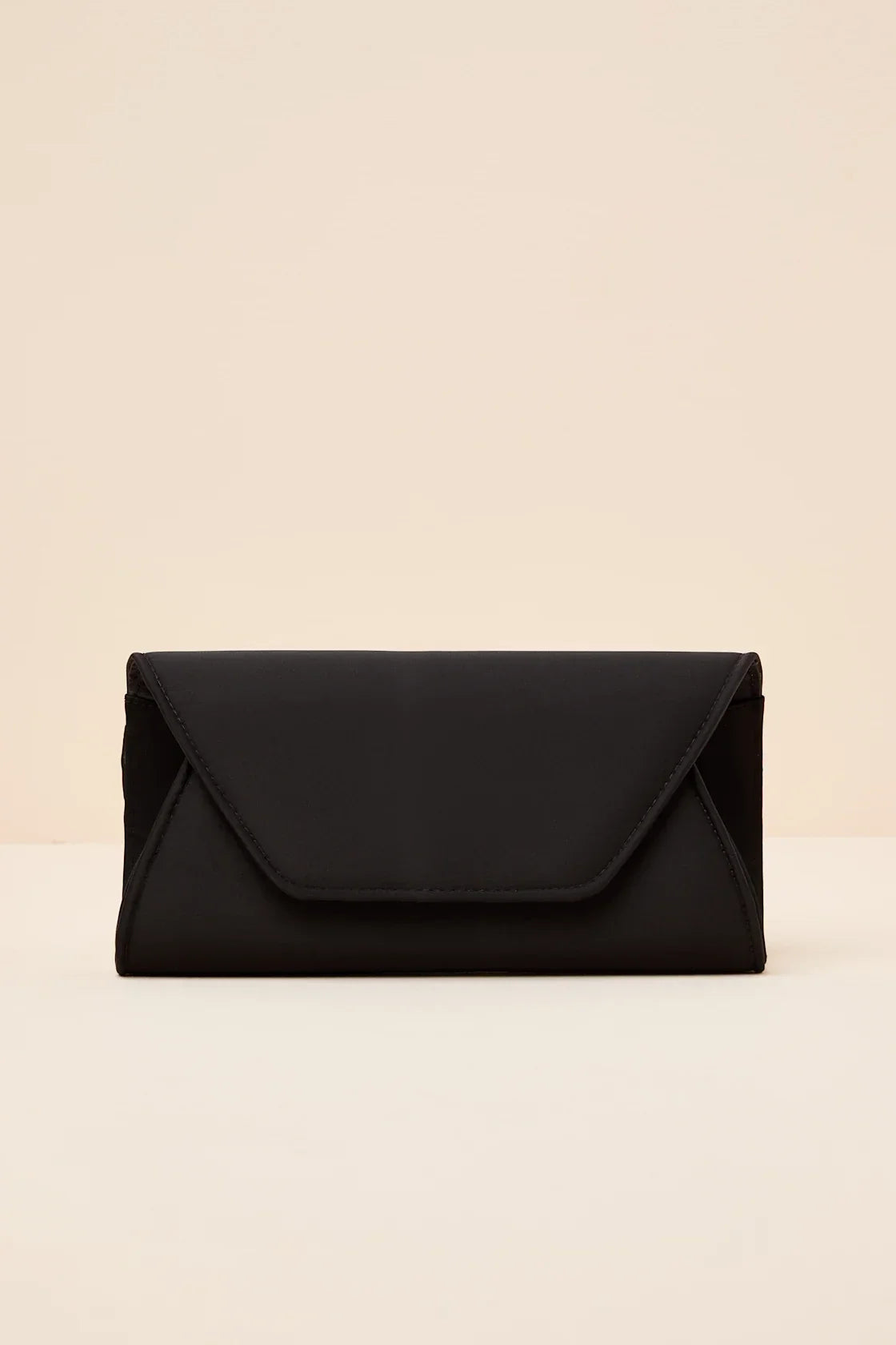 Adelae Ivory Satin Envelope Crossbody Clutch