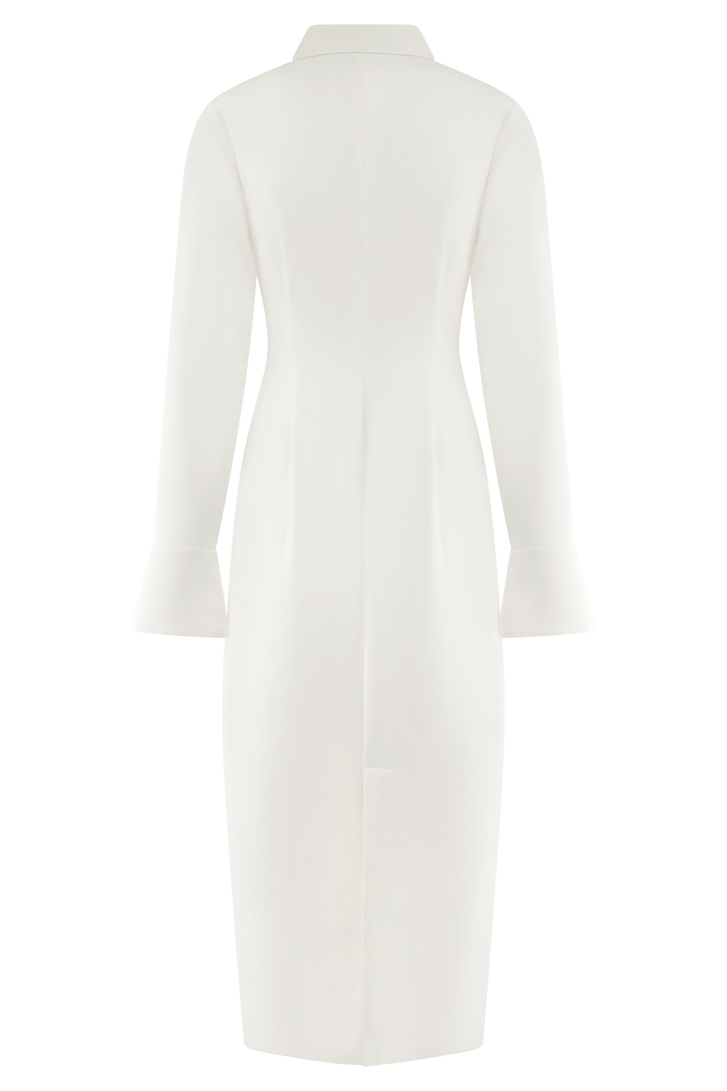 Dorian Fitted Shirt Midi Dress - White