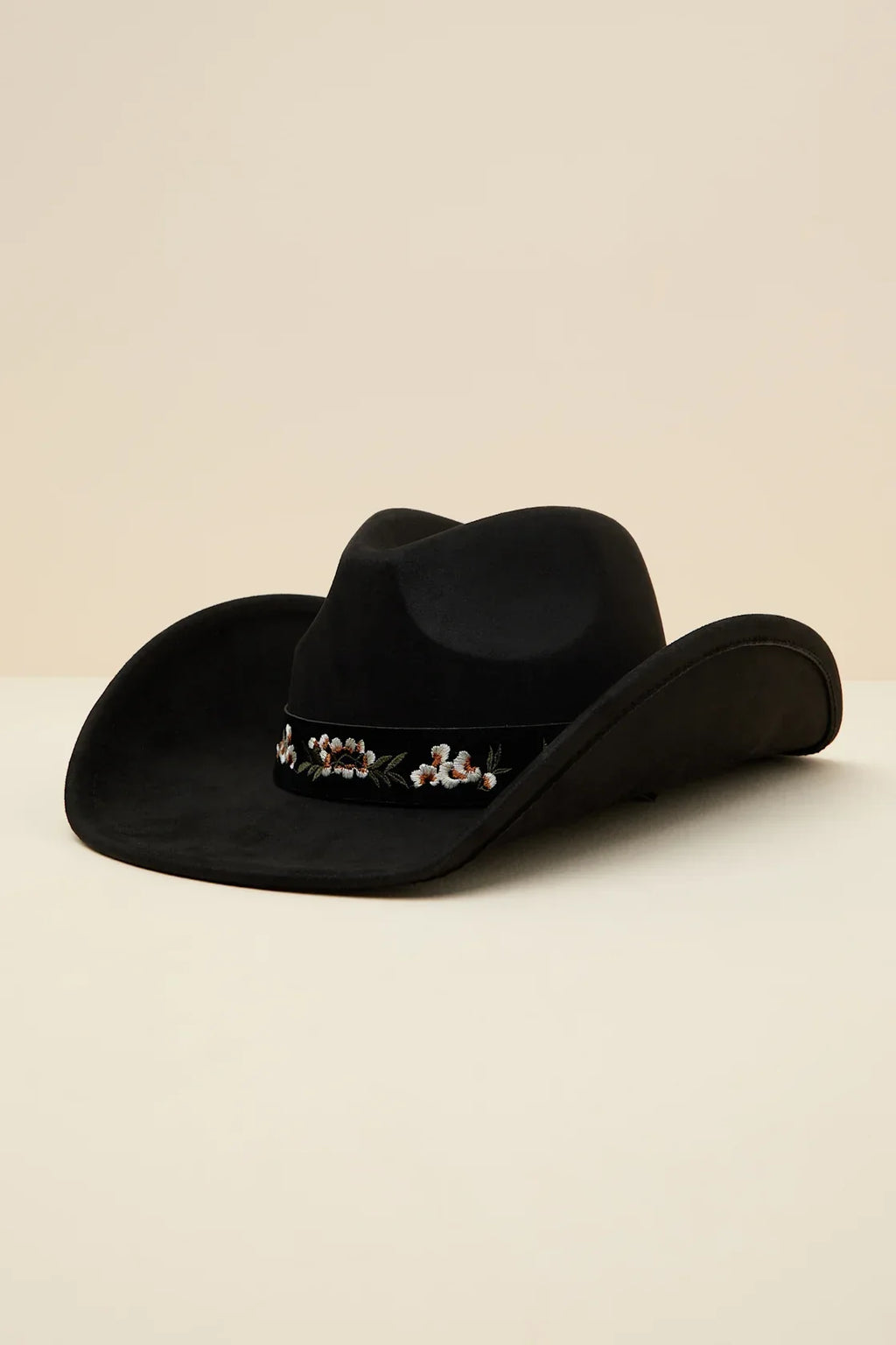 Lycia Brown Suede Embroidered Western Hat