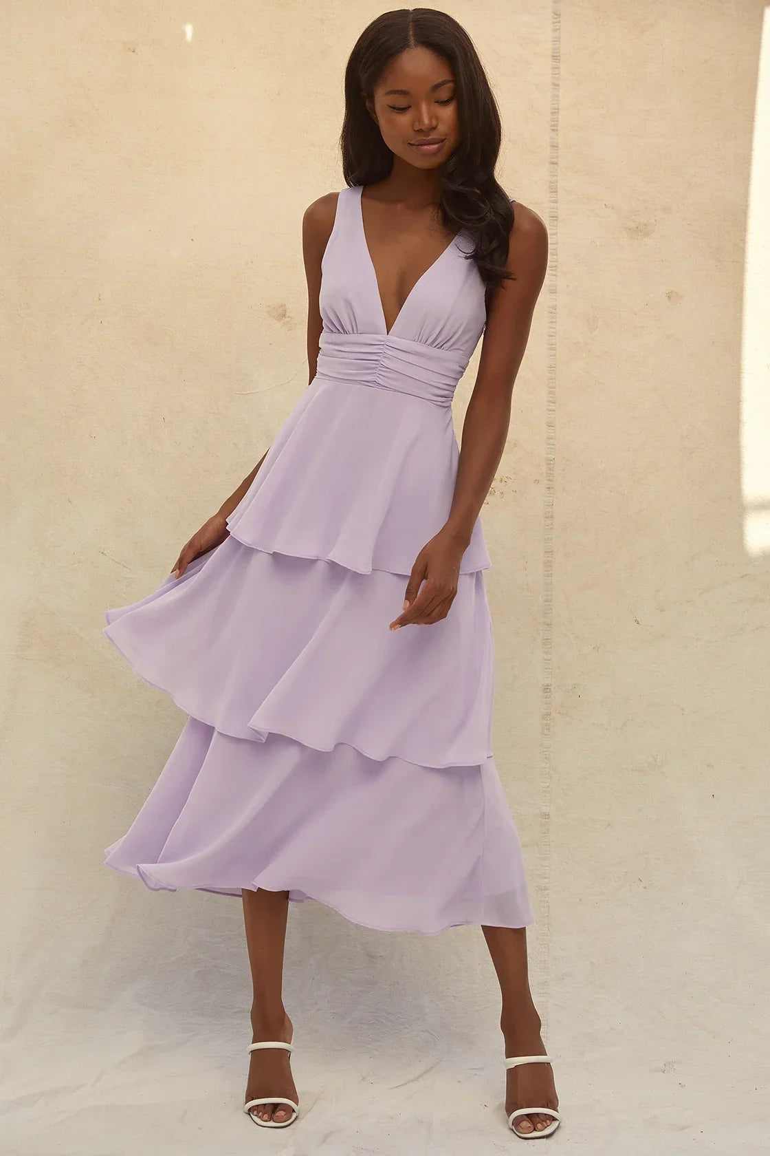 Celebration Time Aqua Sleeveless Tiered Midi Dress